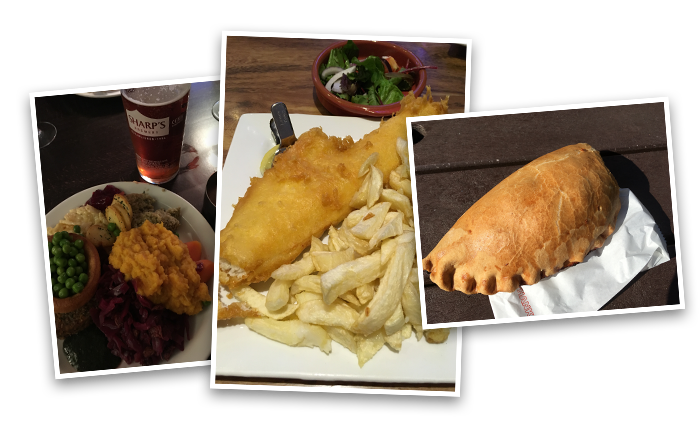 Roast, Fish and Chips, Pastrie